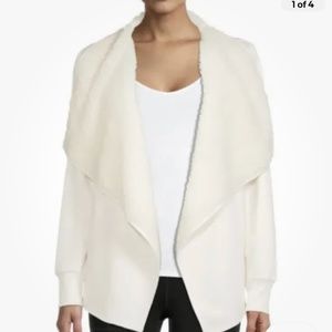 AVIA Women’s Sherpa Lined Winter White Open Cardigan Size Medium NEW